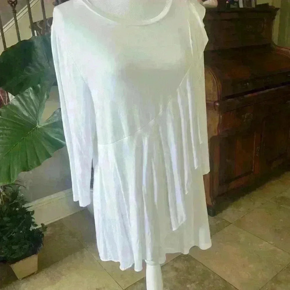 LaneBryant long sleeve layered cotton shirt Size 14/16 Ruffle Oversized Flowy - Picture 2 of 6